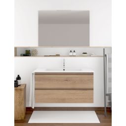 Mueble de baño ibiza con lavabo y espejo 80x45cm estepa