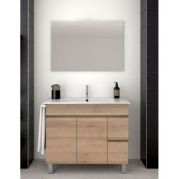 Mueble de baño isquia con lavabo y espejo 100x45cm estepa