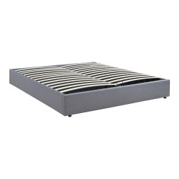 Cama matrimonio nola somier abatible lino 180x200cm gris [en.casa]