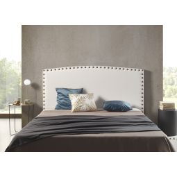 Cabecero ambar para cama de 150 de polipiel blanco 154x115x8.