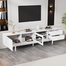 Mueble de tv con 2 puertas y 2 cajones blanco 50,5x200x40cm