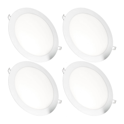 4x downlight LED 18w redondo, de empotrar, luz cct, hueco 200-205mm