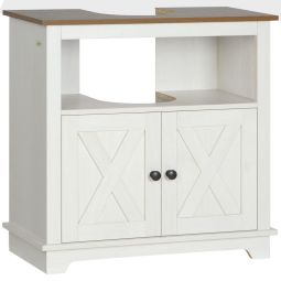 Armario de baño 60x30x60 cm color blanco kleankin, hogar - baño