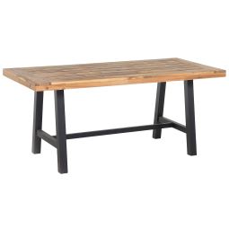Mesa de jardín scania 170 cm 80 cm madera de acacia negro