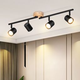 Nettlife lámpara de techo negro gu10 72.5x9