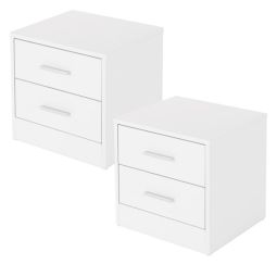 2x mesitas de noche con 2x cajónes 38 x 37 x 34 cm blanco ml-design