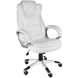 Silla de oficina ergonómica giratoria 360º con reposabrazos, blanco