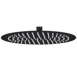 Cabezal de ducha - redondo - negro - 20cm - inox - ultra-fino - anticalcáre