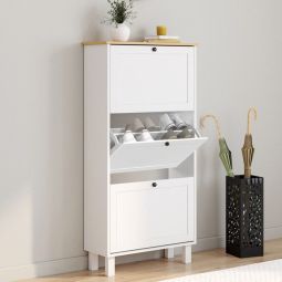 Mueble zapatero blanco de 3 puertas 60 cm