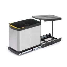 Contenedores de reciclaje recycle inox para cocina, 2 x 12 l, fijación