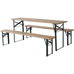 Mesa de jardín plegable tipo brasserie con 2 bancos "lisboa" - 176 x 46 x 7