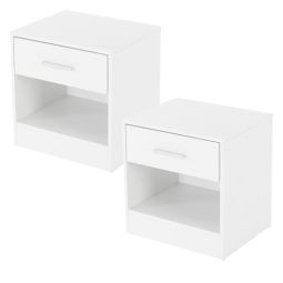 Set de 2 mesitas de noche con un cajón 36,5 x 38,5 x 30 cm ml-design