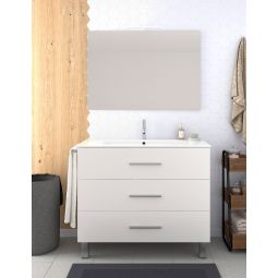 Mueble de baño ribera, lavabo y espejo 120x45cm blanco