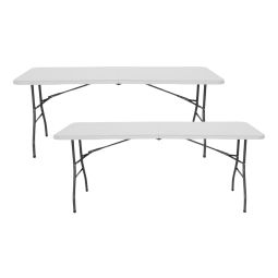 Pack 2 mesas plegables rectangulares para catering 180x74cm Thinia Home