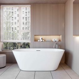 Aica bañera acrílica exenta ovalada,1700x800x580mm,blanco