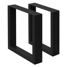 2x patas de mesa industrial 40 x 43 cm acero negro perfiles cuadradros