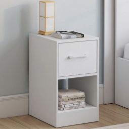 Mesitas de noche blancas con cajón - lote de 2 - 30 cm