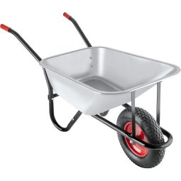 Carretilla hecho de acero galvanizado carga 150 kg plateado