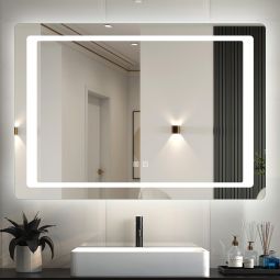 Espejo de baño LED 100×70cm＋antivaho＋interruptor táctil