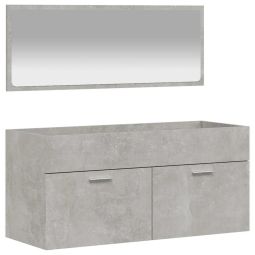 vidaXL armario de baño con espejo madera de ingeniería gris hormigón