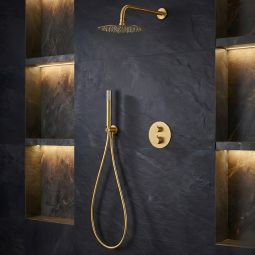 Imex - columna ducha empotrada termostática oro serie monza
