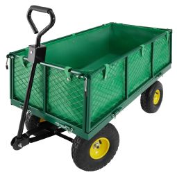 Carrito de transporte con paneles laterales plegables y 550 kg verde