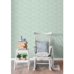 Papel pintado tnt liso con textura lienzo verde