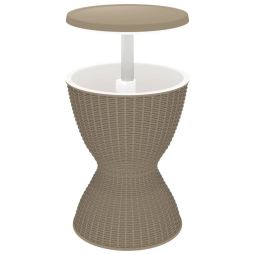 vidaXL mesa nevera 3 en 1 polipropileno marrón claro
