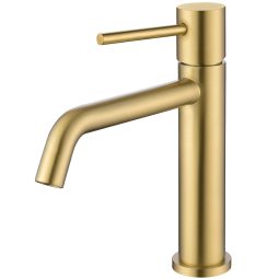 Valaz grifo de lavabo monomando redondo oro mate