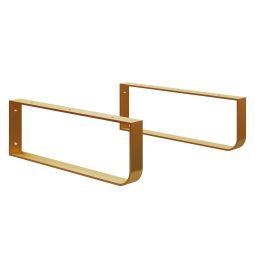 Pack 2 soportes toallero para encimera lavabo - oro dorado mate