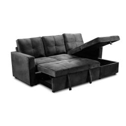 Sofa cama chaise longue pau 215cm negro