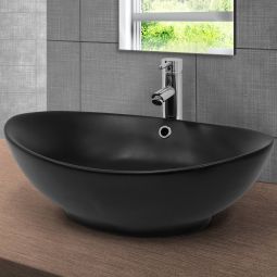 Lavabo incl. Desagüe 59x38x19 cm ceramica negra