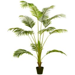 Planta artificial 15x15x170 cm peva, pe, pp, cemento color verde Homcom