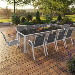 Salón de jardín - 10 sillas - mesa de 240 cm