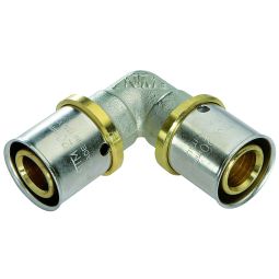 Racor acodado de 90° d.16 de latón para tubo multicapa