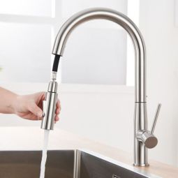 Grifo de cocina - auralum max - mezclador acero inoxidable cepillado