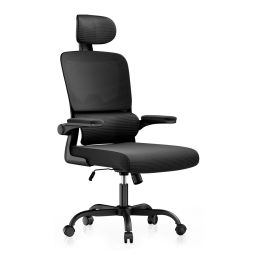 Rattantree silla de oficina ergonómica con reposacabezas,negro