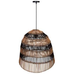 Lámpara techo de ratan marrón d56x55,5h cm