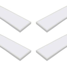 4x panel LED retroiluminado superficie 120x30 cm, 60w 5000lm, blanco 6000k