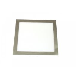 Downlight LED 24w luz fría 6000ºk. Cuadrado de empotrar acabado acero