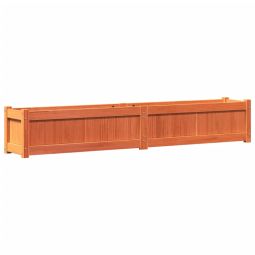 vidaXL jardinera exterior madera maciza pino marrón cera 180x31x31 cm