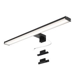 Aplique LED 12w 50cm ip44 negro mate, baño, espejo, slim, luz blanca