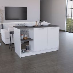 Isla de cocina juniper en melamina con 2 puertas y 6 estantes