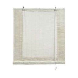 Storesdeco | estor de bambú, estor enrollable de bambú blanco, 120 x 250 cm