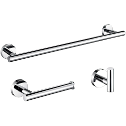 Valaz accesorios de baño en cromado toallero 40cm+3perchas+portarollos