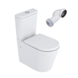 Wc inodoro compacto adosado pared sistema rimless blanco brillo