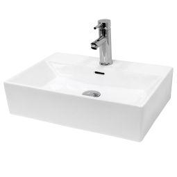 Lavabo cerámico rectangular 415x360x130 mm blanco