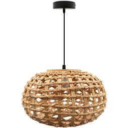 Lámpara colgante mimbre kolding, casquillo E27, estilo natural nórdico