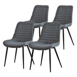 Juego 4x sillas de comedor polipiel antracita sillón diseño