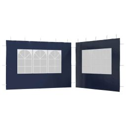 vidaXL paredes de carpa para fiestas con ventana 2 uds pe azul
